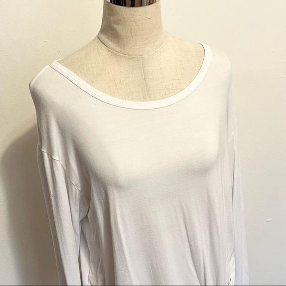 Theory Serah K White Knotted Long Sleeve Top Womens Size Medium - Picture 3 of 9